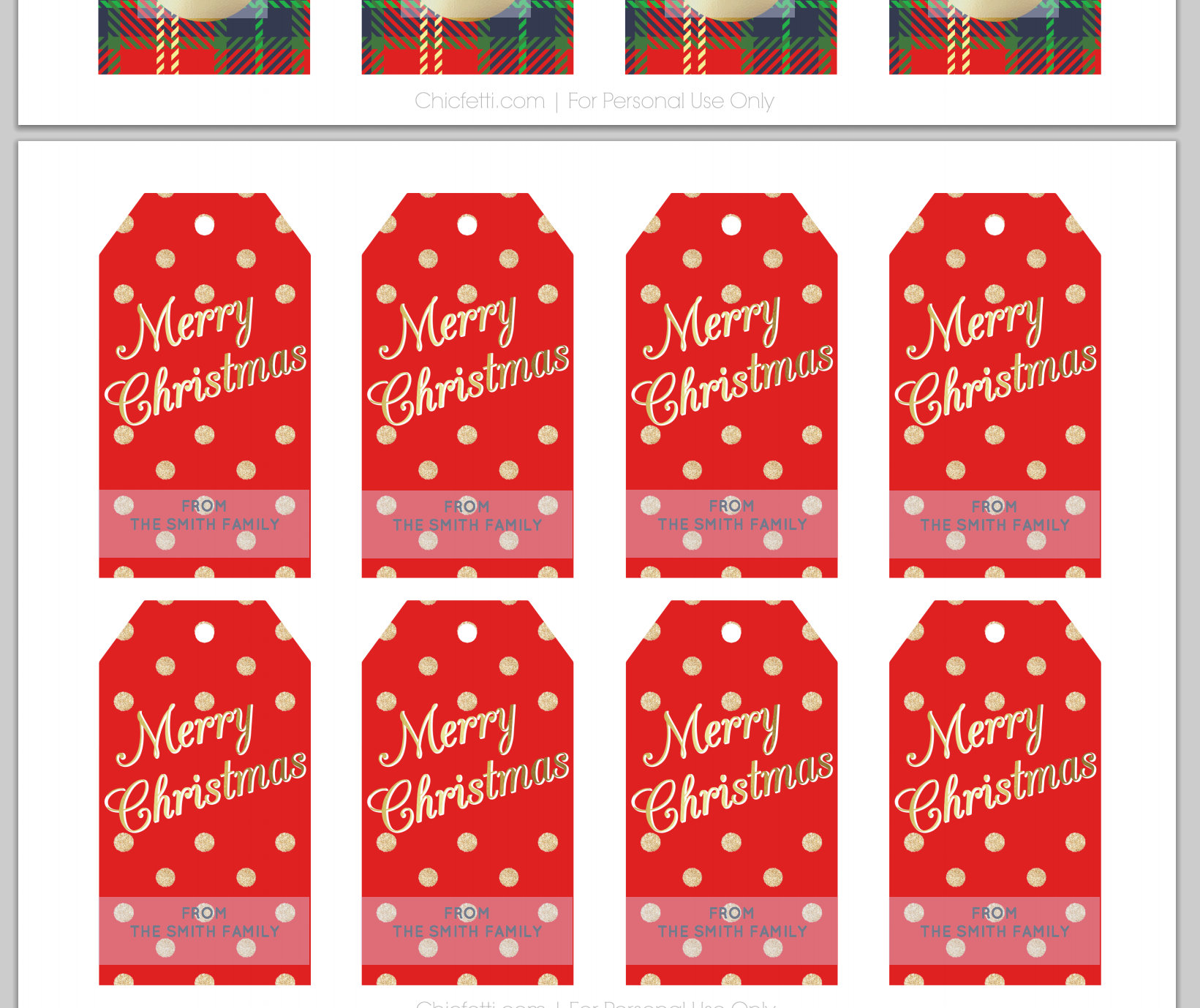 Free Christmas Printables: Gift Tags, Wrap Paper and Bows