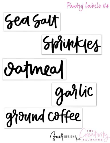 Free Printable Pantry Labels: Hand Lettered